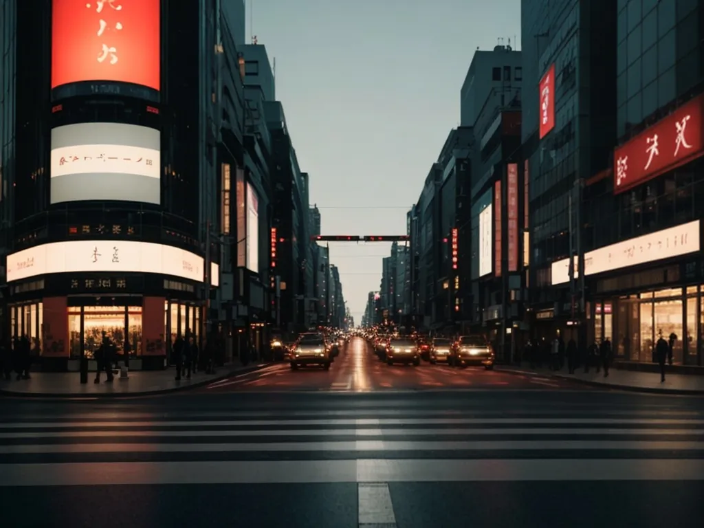 The crossing at dusk