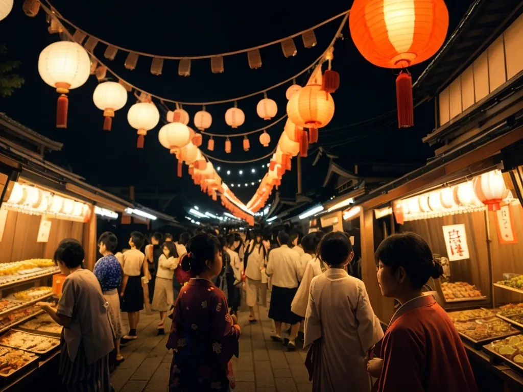 A summer festival at night